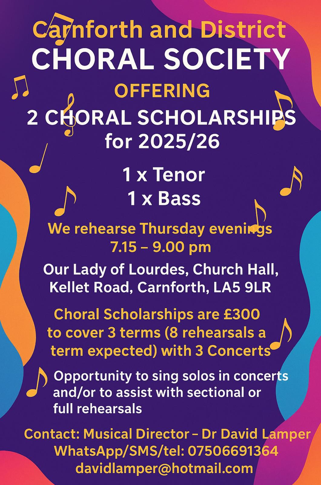 CDCS offering two choral scholarships